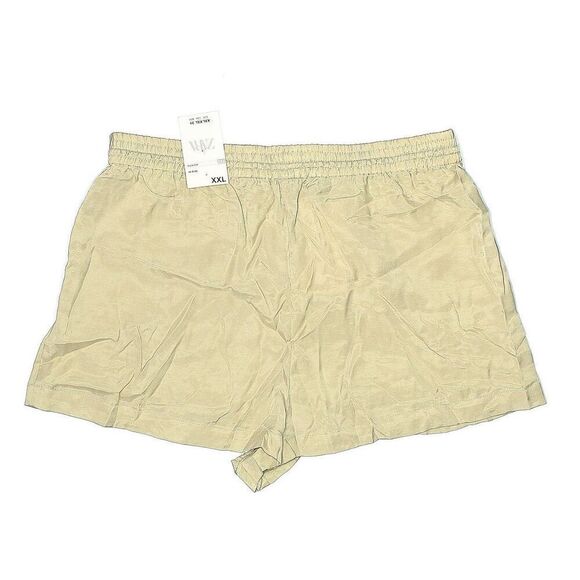 Zara Women’s Tan Pull On Lightweight Casual Elastic Waist Shorts Size XXL - NEW - Picture 2 of 4
